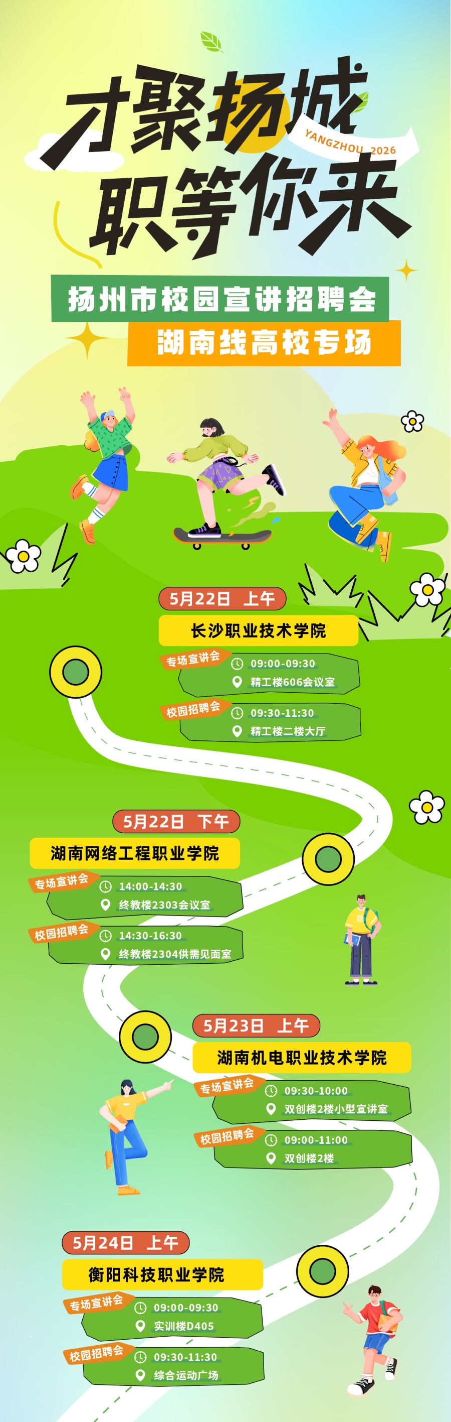 “才聚扬城 职等你来”扬州市校园宣讲招聘会湖南线高校专场启动！